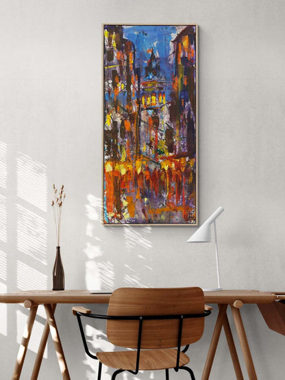 Galata'nın Gecesi Yağlı Boya Tablosu