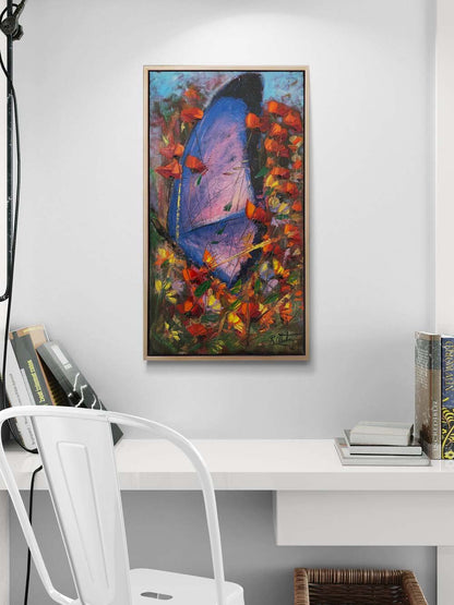 Mor Kelebeğin Rüyası Yağlı Boya Tablosu