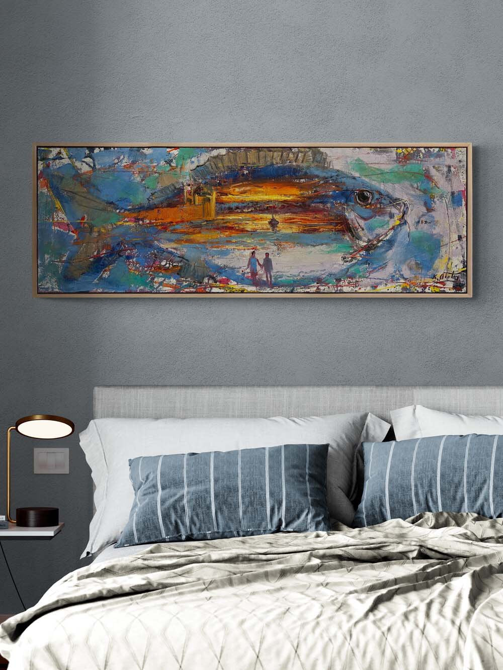 Aşkın İçinde Yüzenler Yağlı Boya Tablosu