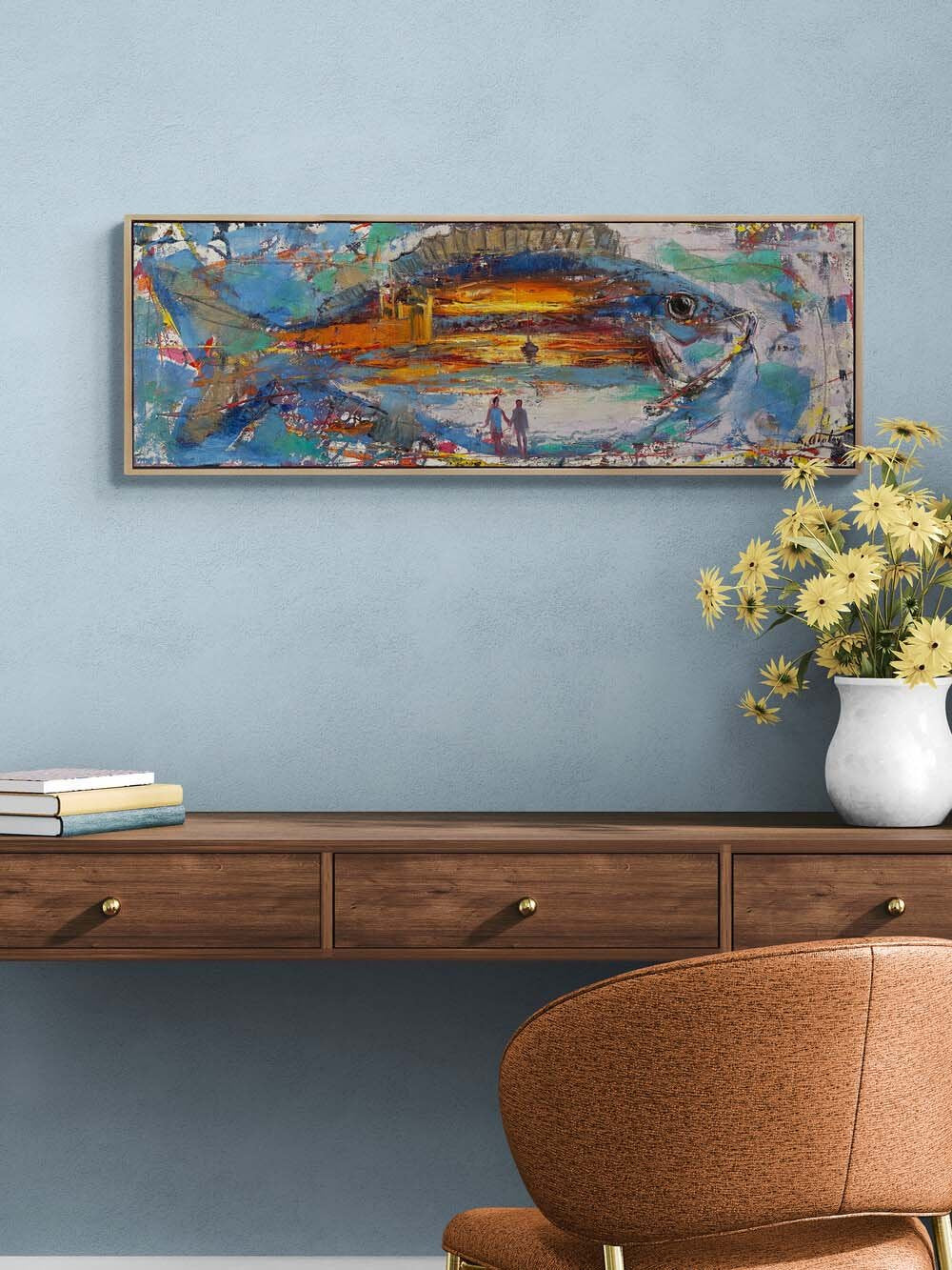 Aşkın İçinde Yüzenler Yağlı Boya Tablosu