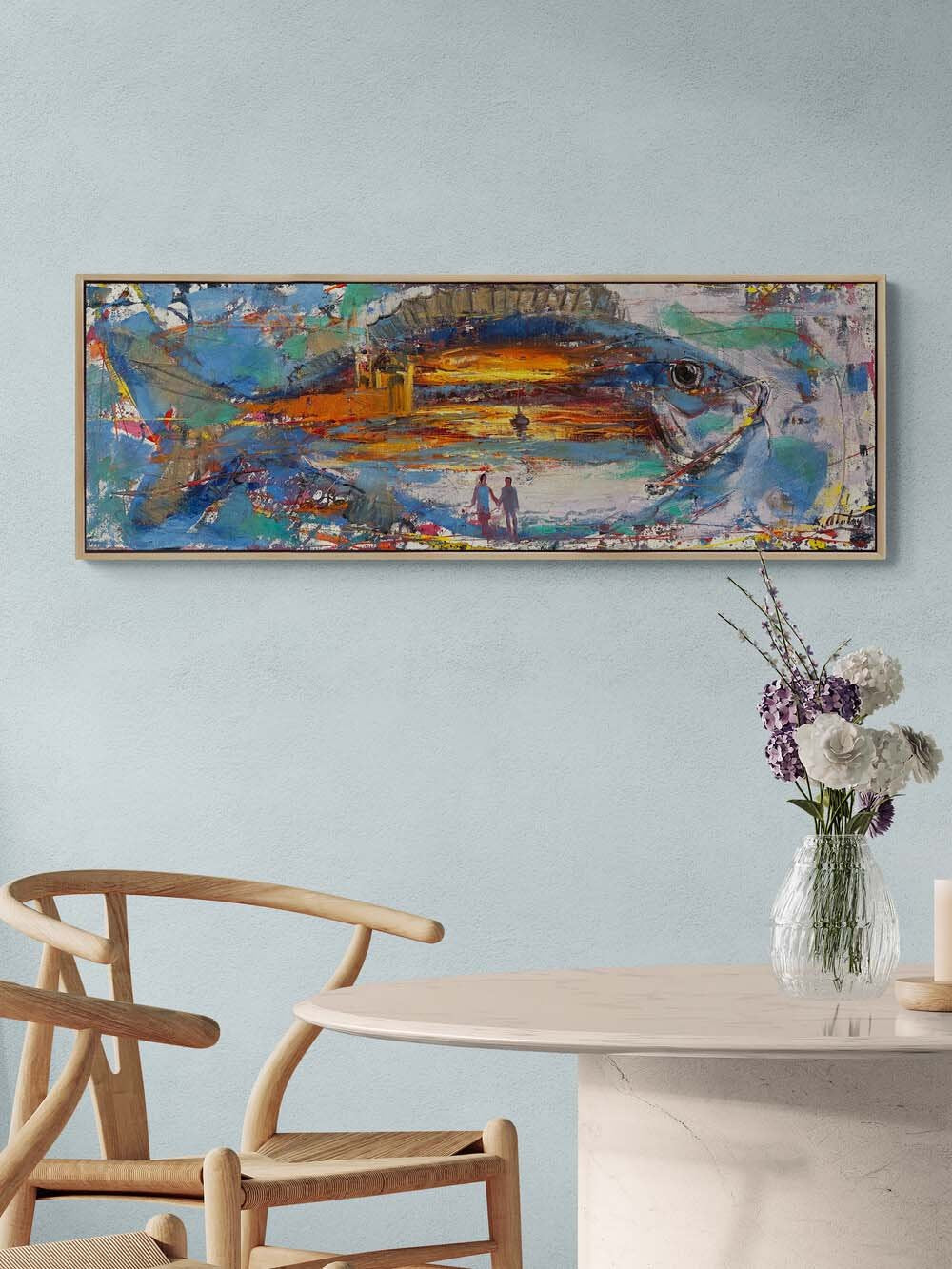 Aşkın İçinde Yüzenler Yağlı Boya Tablosu