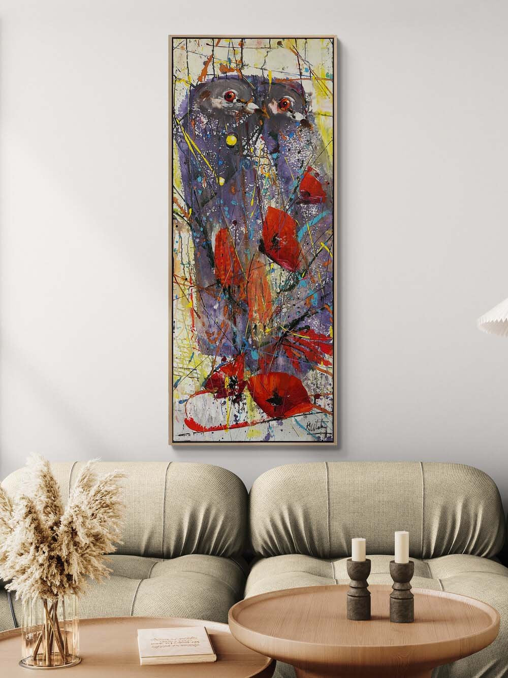 İki Kanat Bir Yürek Yağlı Boya Tablosu