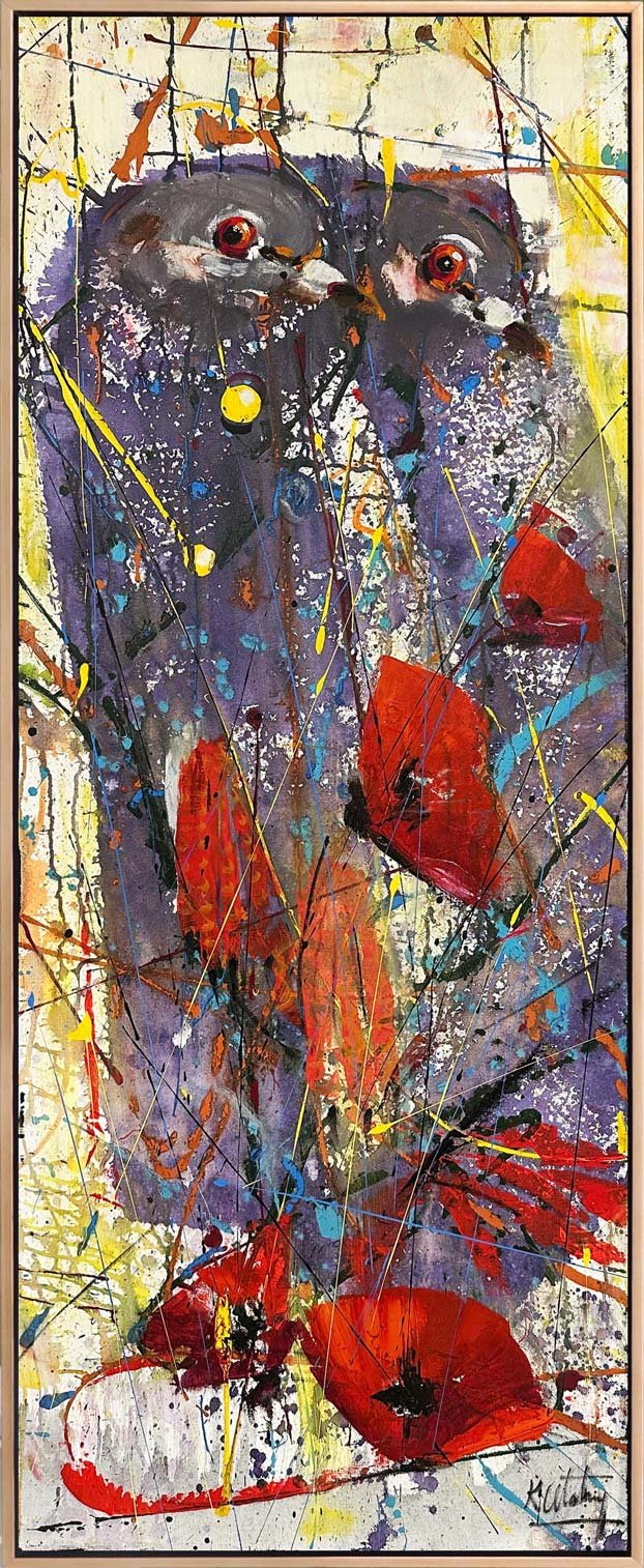 İki Kanat Bir Yürek Yağlı Boya Tablosu