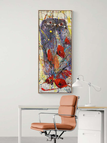 İki Kanat Bir Yürek Yağlı Boya Tablosu