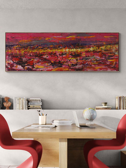 Kırmızının İstanbul Hâli Yağlı Boya Tablosu