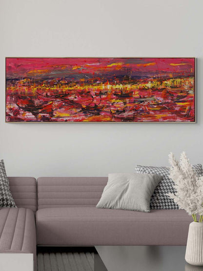 Kırmızının İstanbul Hâli Yağlı Boya Tablosu