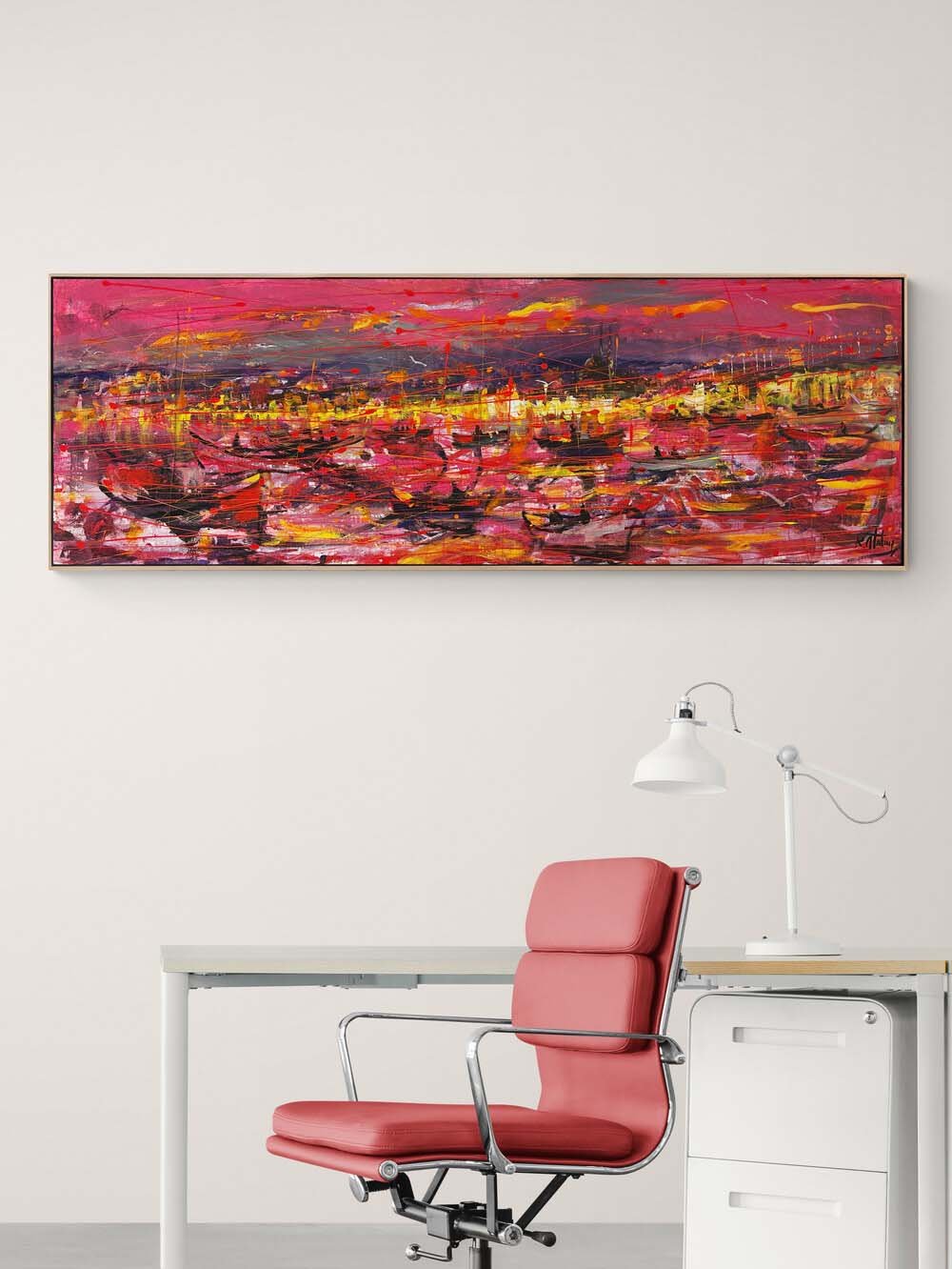 Kırmızının İstanbul Hâli Yağlı Boya Tablosu