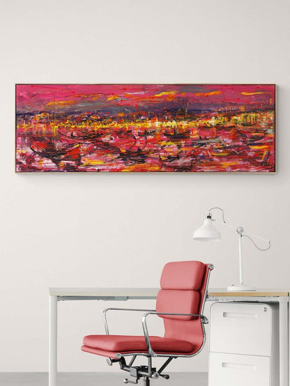 Kırmızının İstanbul Hâli Yağlı Boya Tablosu