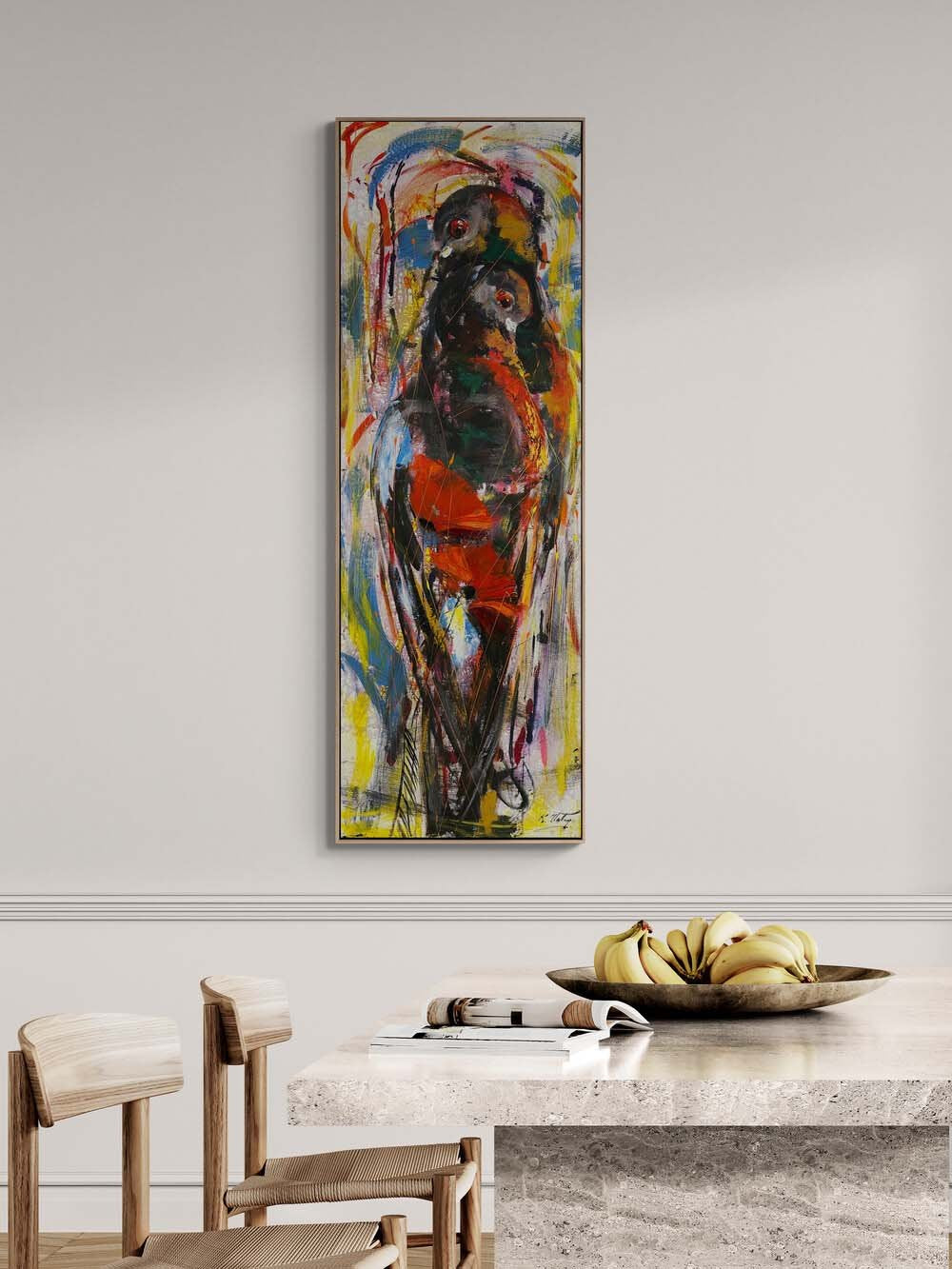 Güvercinlerin Sessiz Aşkı Yağlı Boya Tablosu