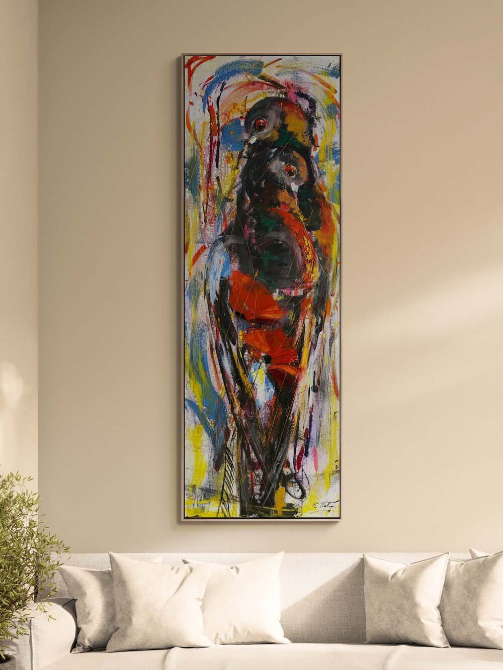 Güvercinlerin Sessiz Aşkı Yağlı Boya Tablosu