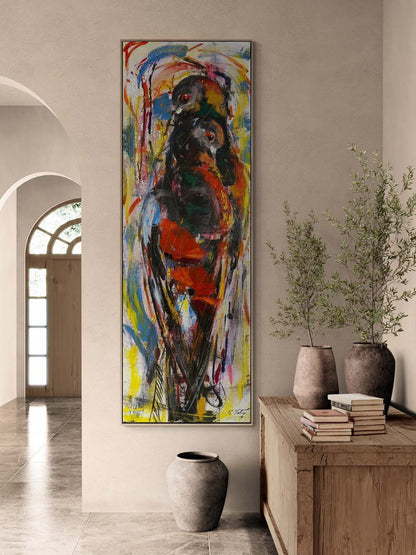 Güvercinlerin Sessiz Aşkı Yağlı Boya Tablosu