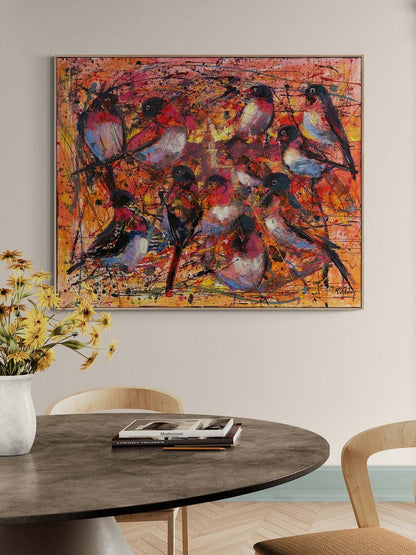 Kız Kulesinde Kanatlar Yağlı Boya Tablosu