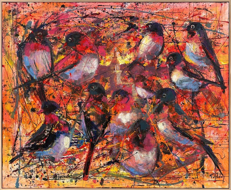 Kız Kulesinde Kanatlar Yağlı Boya Tablosu