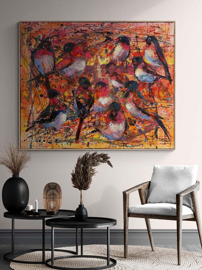 Kız Kulesinde Kanatlar Yağlı Boya Tablosu