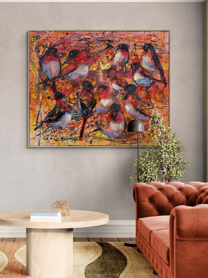 Kız Kulesinde Kanatlar Yağlı Boya Tablosu