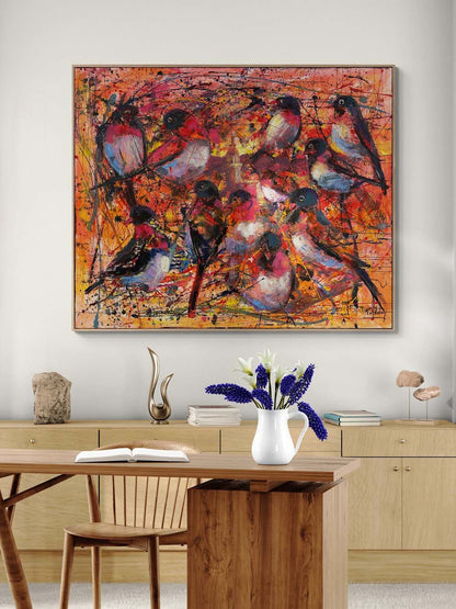 Kız Kulesinde Kanatlar Yağlı Boya Tablosu