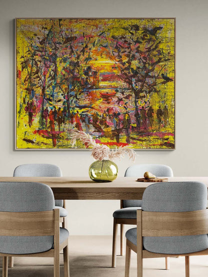 Ortaköy'de Günbatımı Yağlı Boya Tablosu