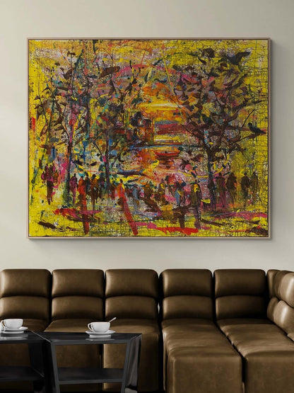 Ortaköy'de Günbatımı Yağlı Boya Tablosu