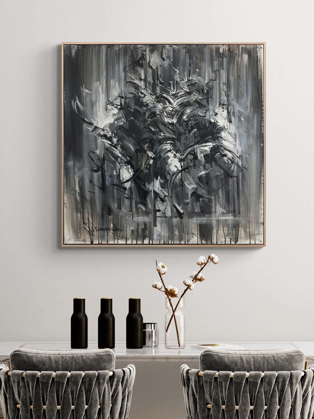 Hareketin Geometrisi Yağlı Boya Tablosu