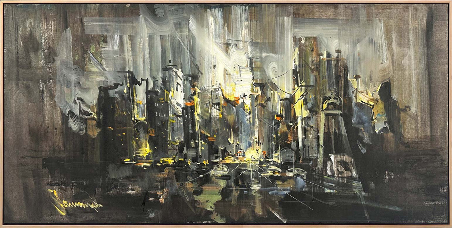 Şehirde Yanlızlık Yağlı Boya Tablosu