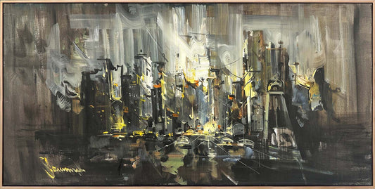 Şehirde Yanlızlık Yağlı Boya Tablosu