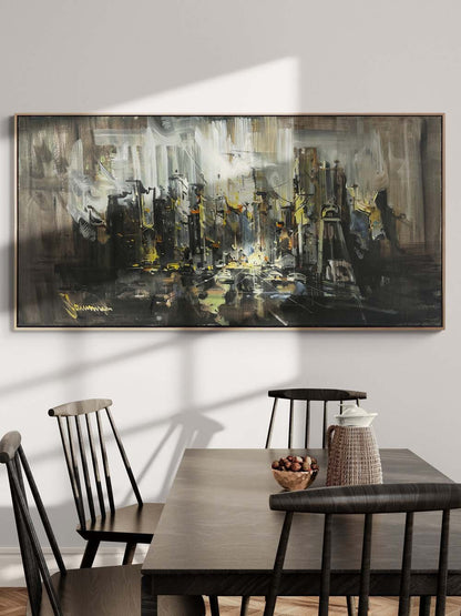 Şehirde Yanlızlık Yağlı Boya Tablosu