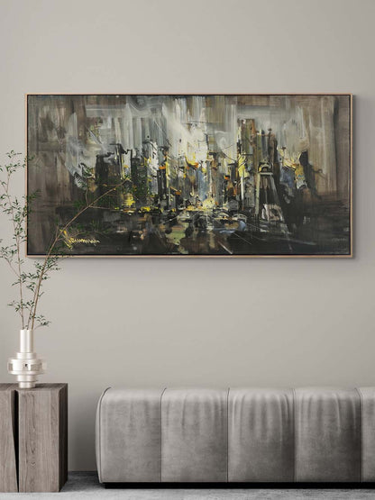 Şehirde Yanlızlık Yağlı Boya Tablosu