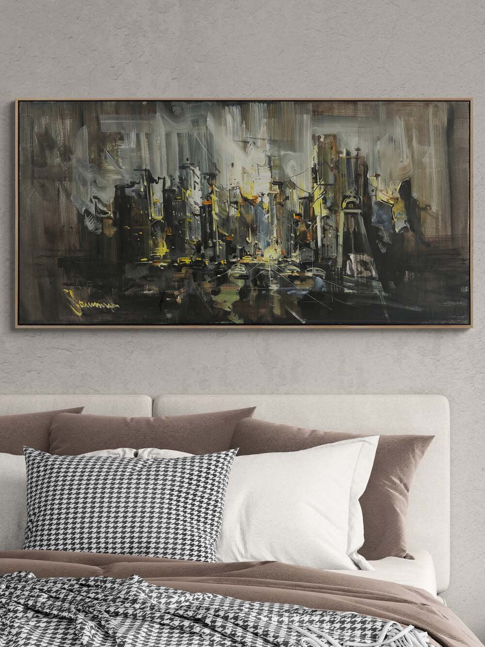 Şehirde Yanlızlık Yağlı Boya Tablosu