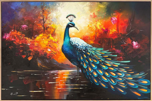 Tavus Kuşunun Aşkı Yağlı Boya Tablosu