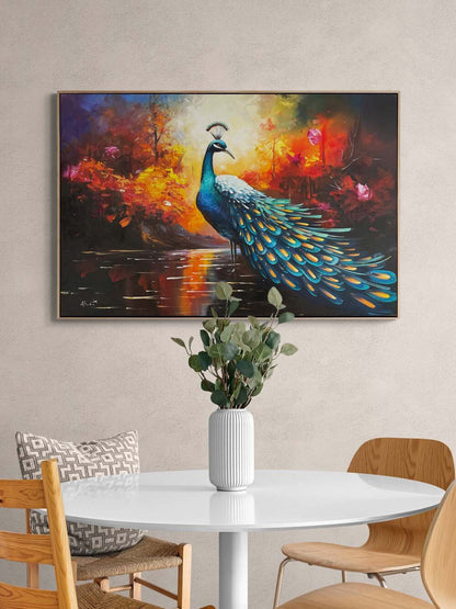 Tavus Kuşunun Aşkı Yağlı Boya Tablosu