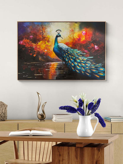 Tavus Kuşunun Aşkı Yağlı Boya Tablosu