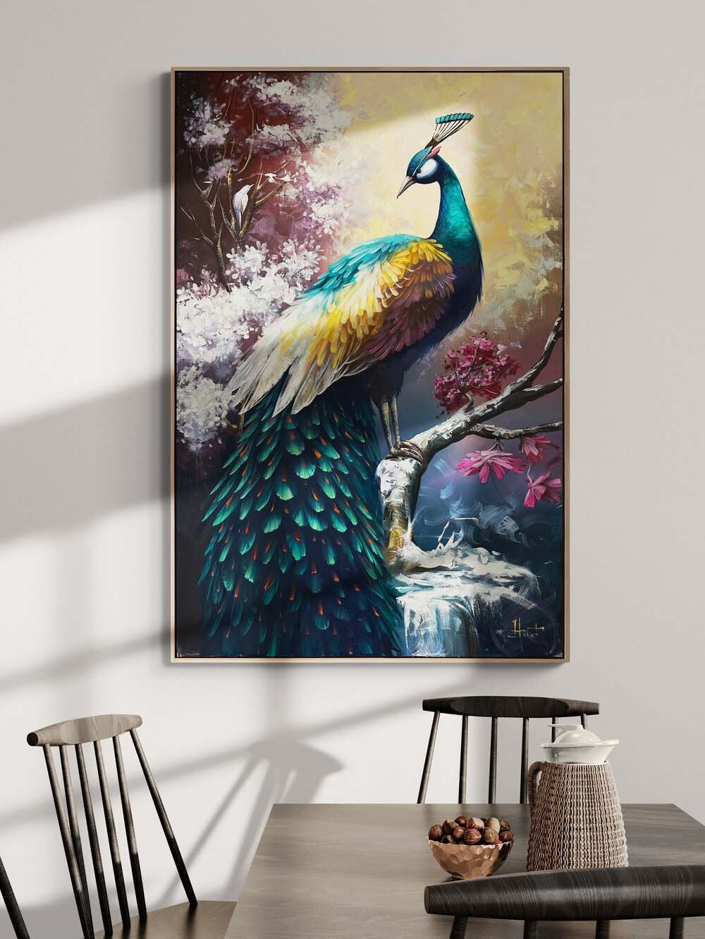 Bir Tavus Kuşu Gibi Yağlı Boya Tablosu