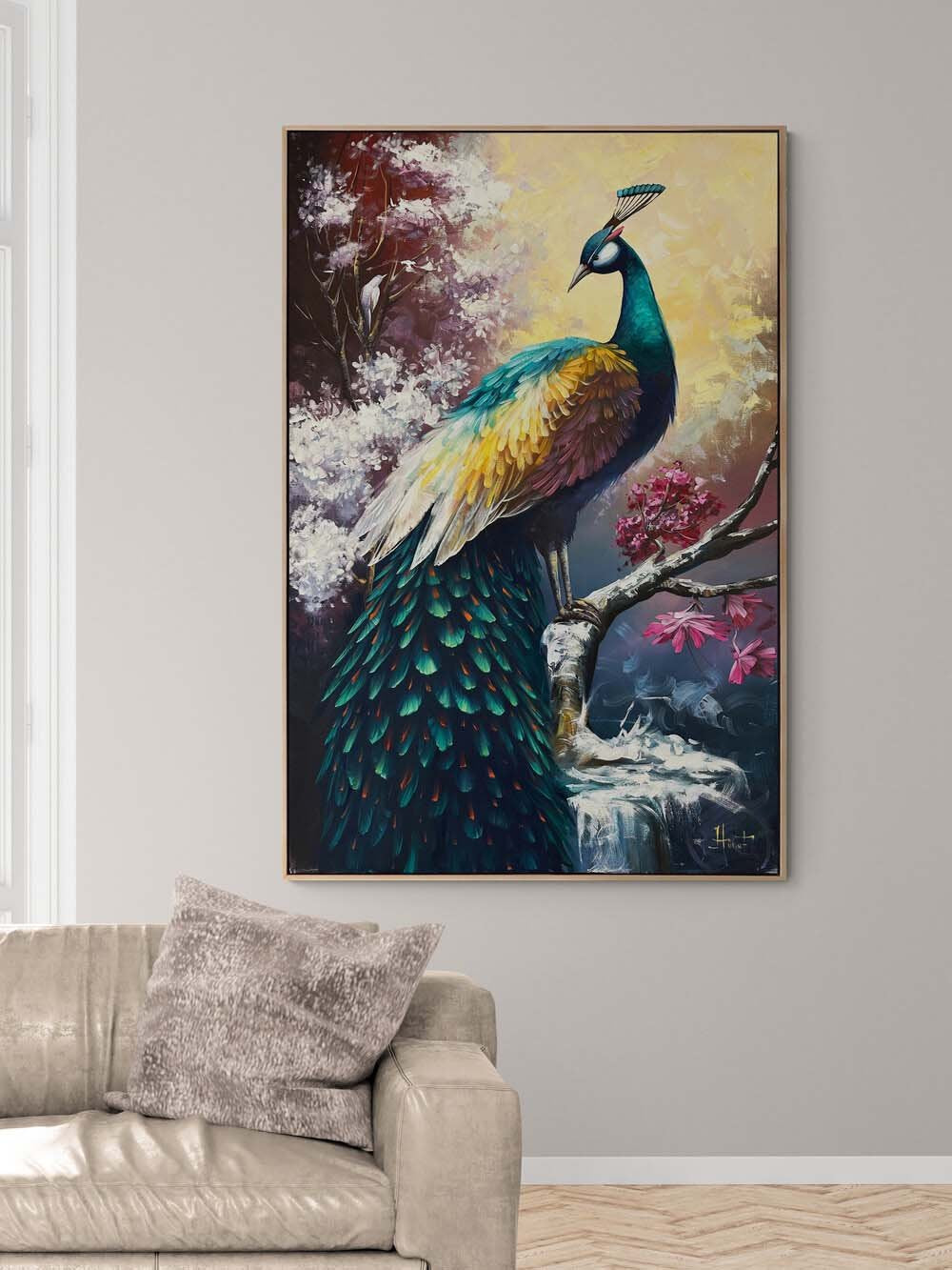 Bir Tavus Kuşu Gibi Yağlı Boya Tablosu