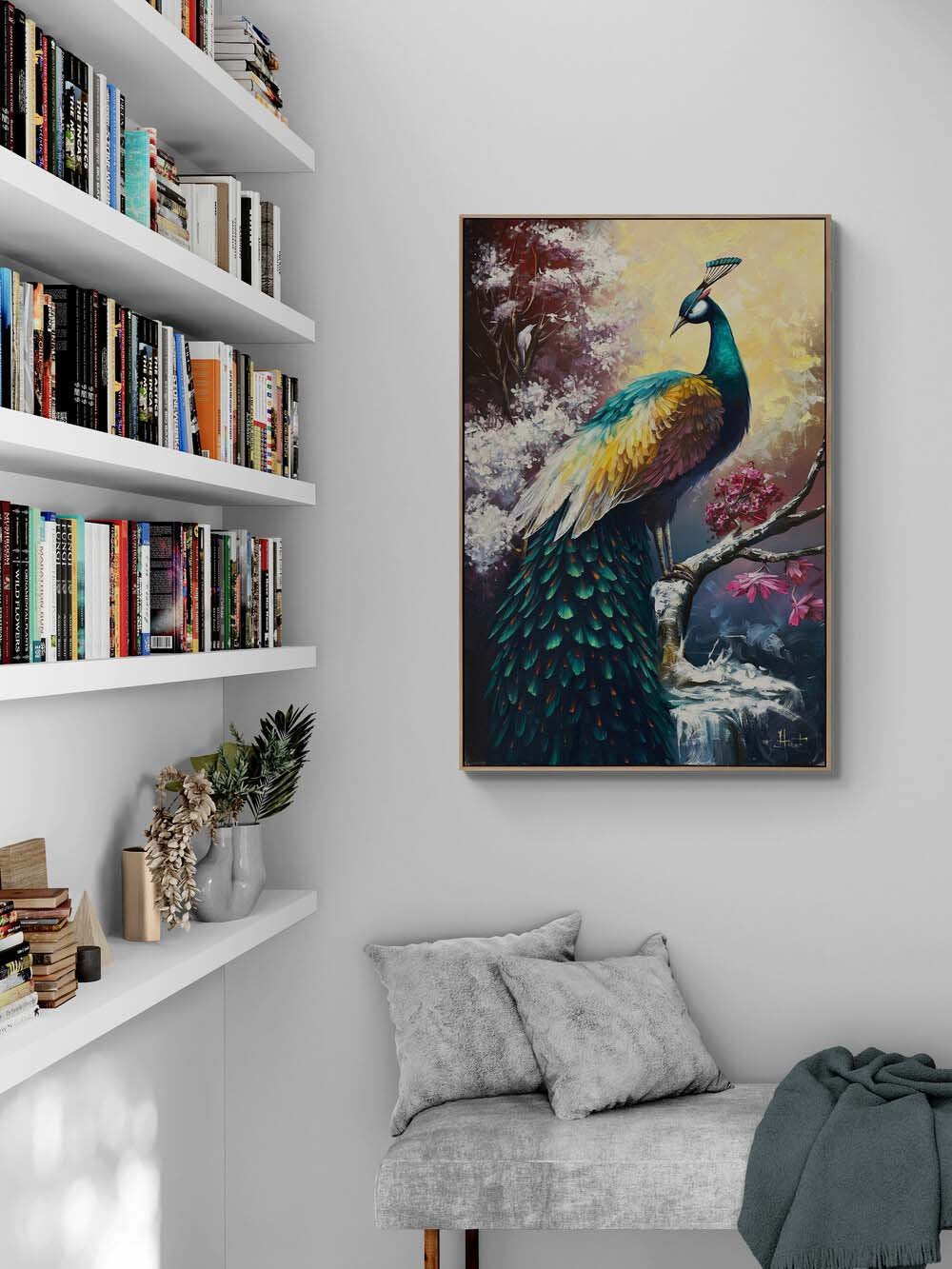 Bir Tavus Kuşu Gibi Yağlı Boya Tablosu