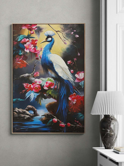 Tavus Kuşu ve Kayıp Bahar Yağlı Boya Tablosu