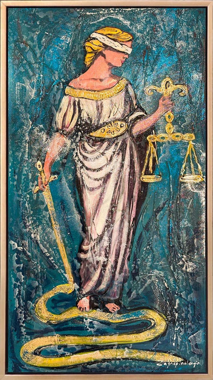 Justitia’nın Terazisi Yağlı Boya Tablosu