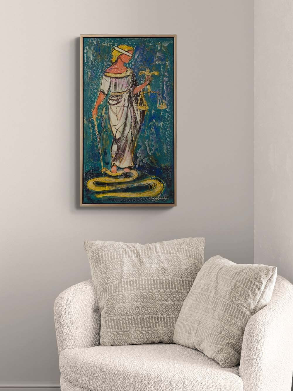 Adaletin Sessiz Gücü Yağlı Boya Tablosu