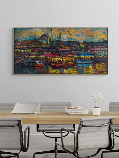 Eminönü Tarihi Balıkçıkları Yağlı Boya Tablosu