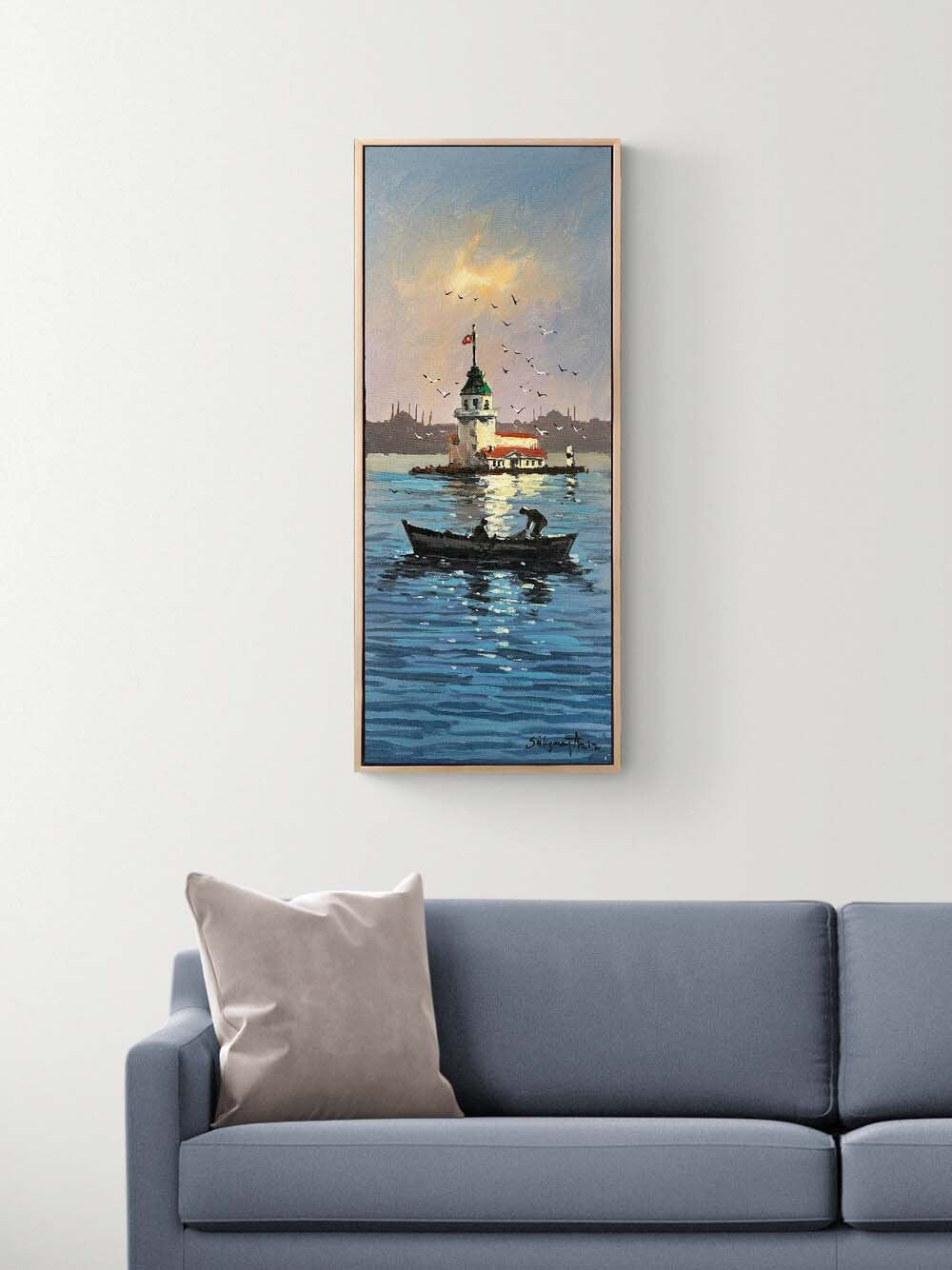 Kız Kulesi'ne Yolculuk Yağlı Boya Tablosu