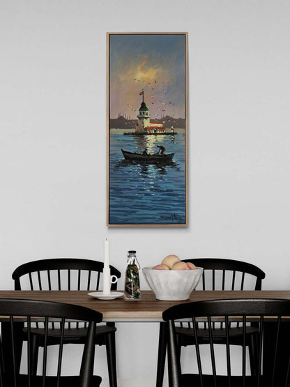 Kız Kulesi'ne Yolculuk Yağlı Boya Tablosu