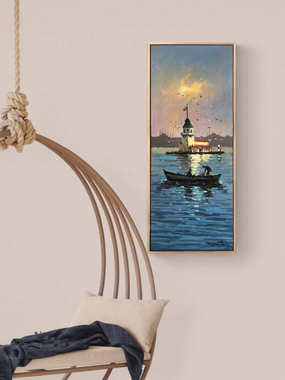 Kız Kulesi'ne Yolculuk Yağlı Boya Tablosu