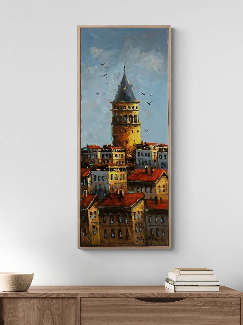 Galata'nın Gölgesinde Yağlı Boya Tablosu