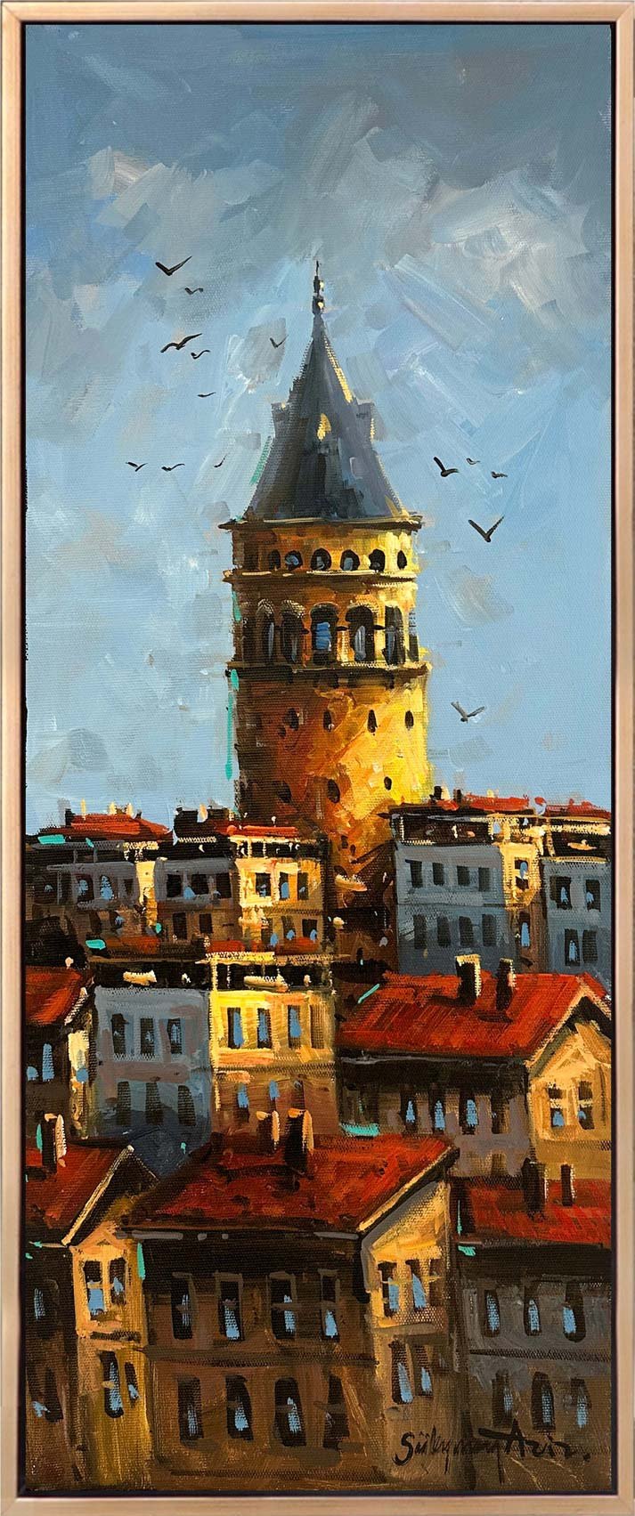 Galata'nın Gölgesinde Yağlı Boya Tablosu