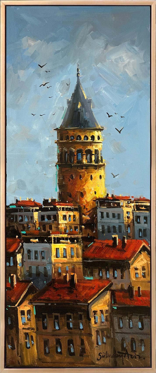 Galata'nın Gölgesinde Yağlı Boya Tablosu