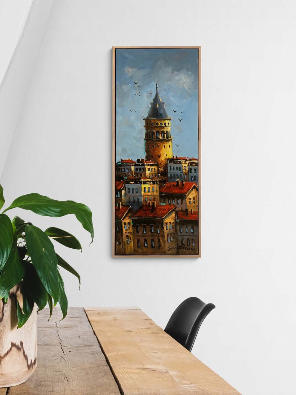 Galata'nın Gölgesinde Yağlı Boya Tablosu