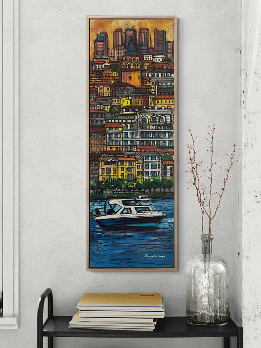 Galata’dan Boğaza Bakış Yağlı Boya Tablosu