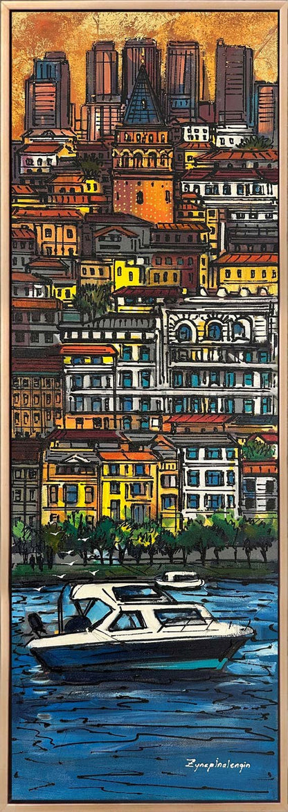 Galata’dan Boğaza Bakış Yağlı Boya Tablosu