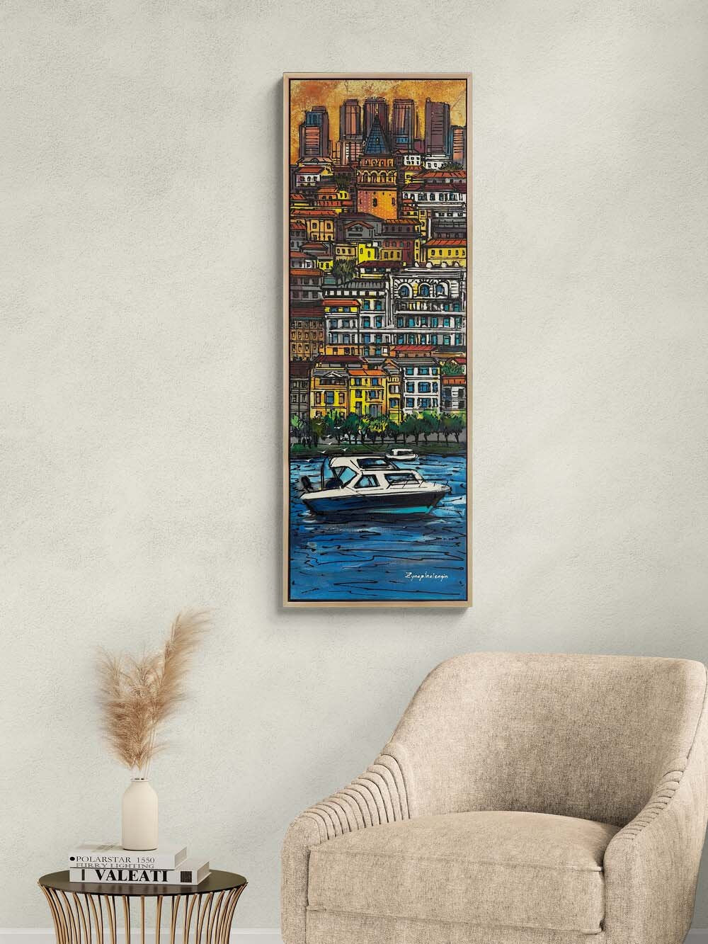 Galata’dan Boğaza Bakış Yağlı Boya Tablosu