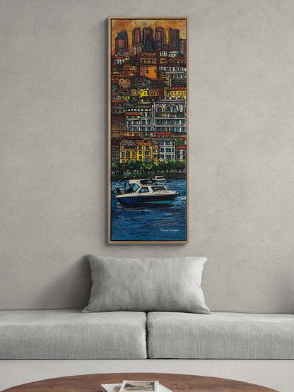 Galata’dan Boğaza Bakış Yağlı Boya Tablosu