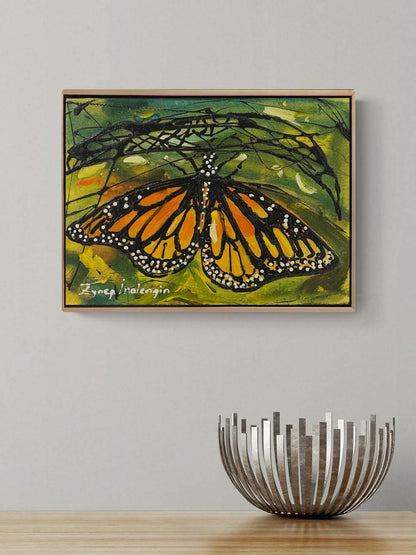 Kozasında Kelebek Yağlı Boya Tablosu